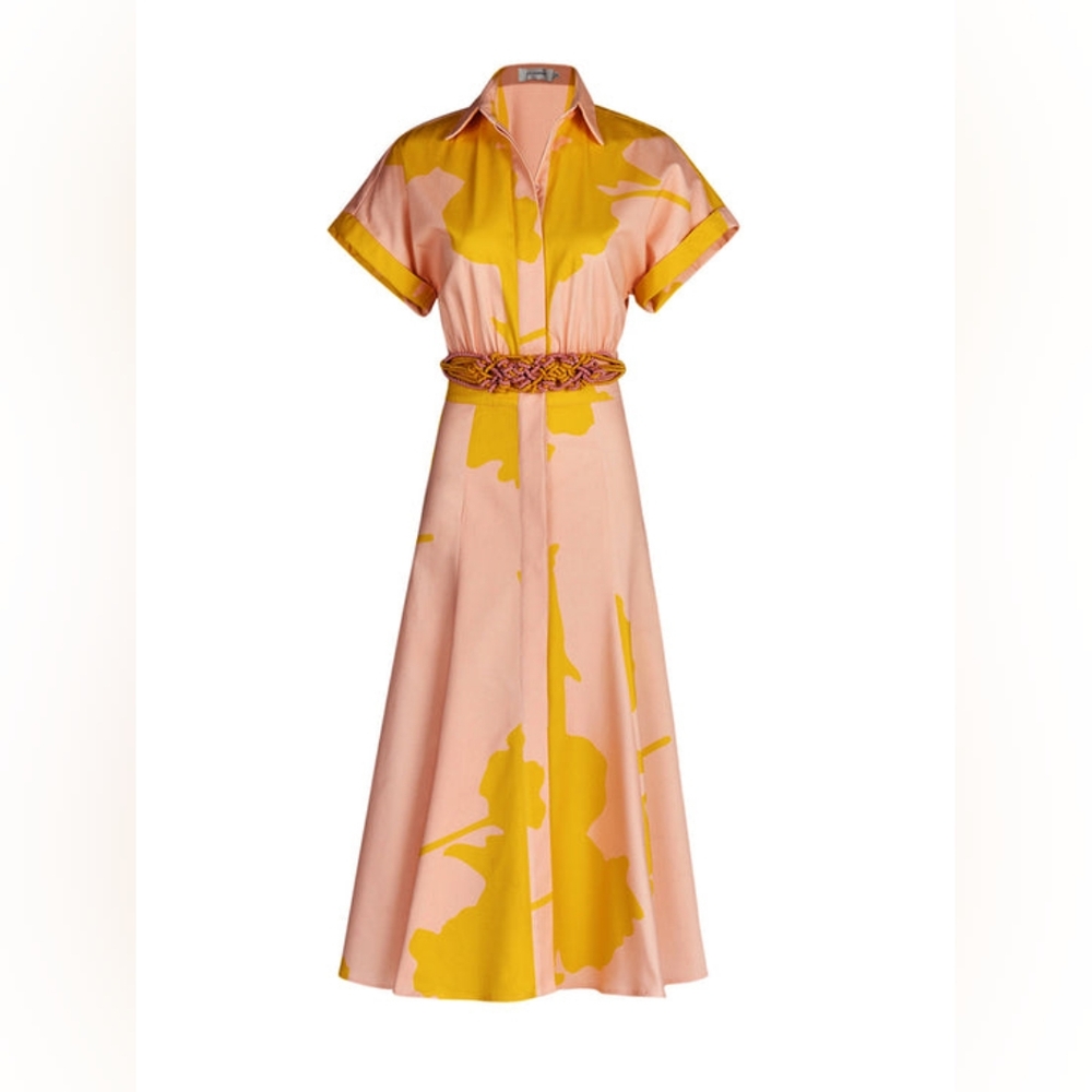 Silvia Tcherassi Noor Printed Belted Cotton Midi-Dress Size XS